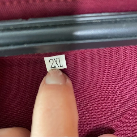 Burgundy Women’s Short Sleeve Knee Length Dress Belted Size 2XL Great Condition - Picture 5 of 9